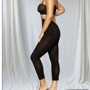 SKIMS Sheer Sculpt Onyx Low Back Cropped Leggings ~ NWT